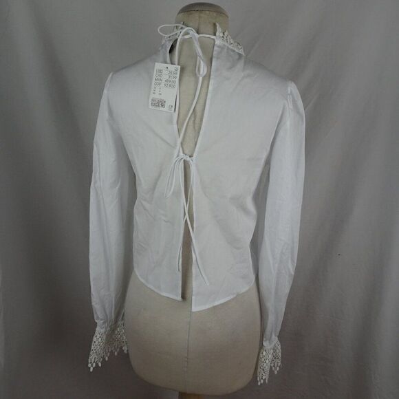 H&M DIVIDED Women White Long Sleeves Top Size S - Picture 3 of 11